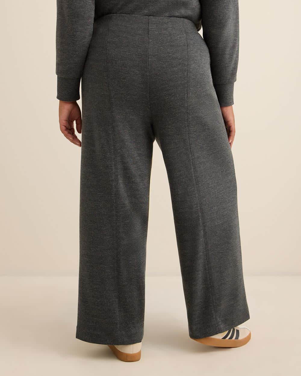 Pull-On Wide-Leg Knit Pant Dark grey mix 3 Pull-On Wide-Leg Knit Pant Dark grey mix