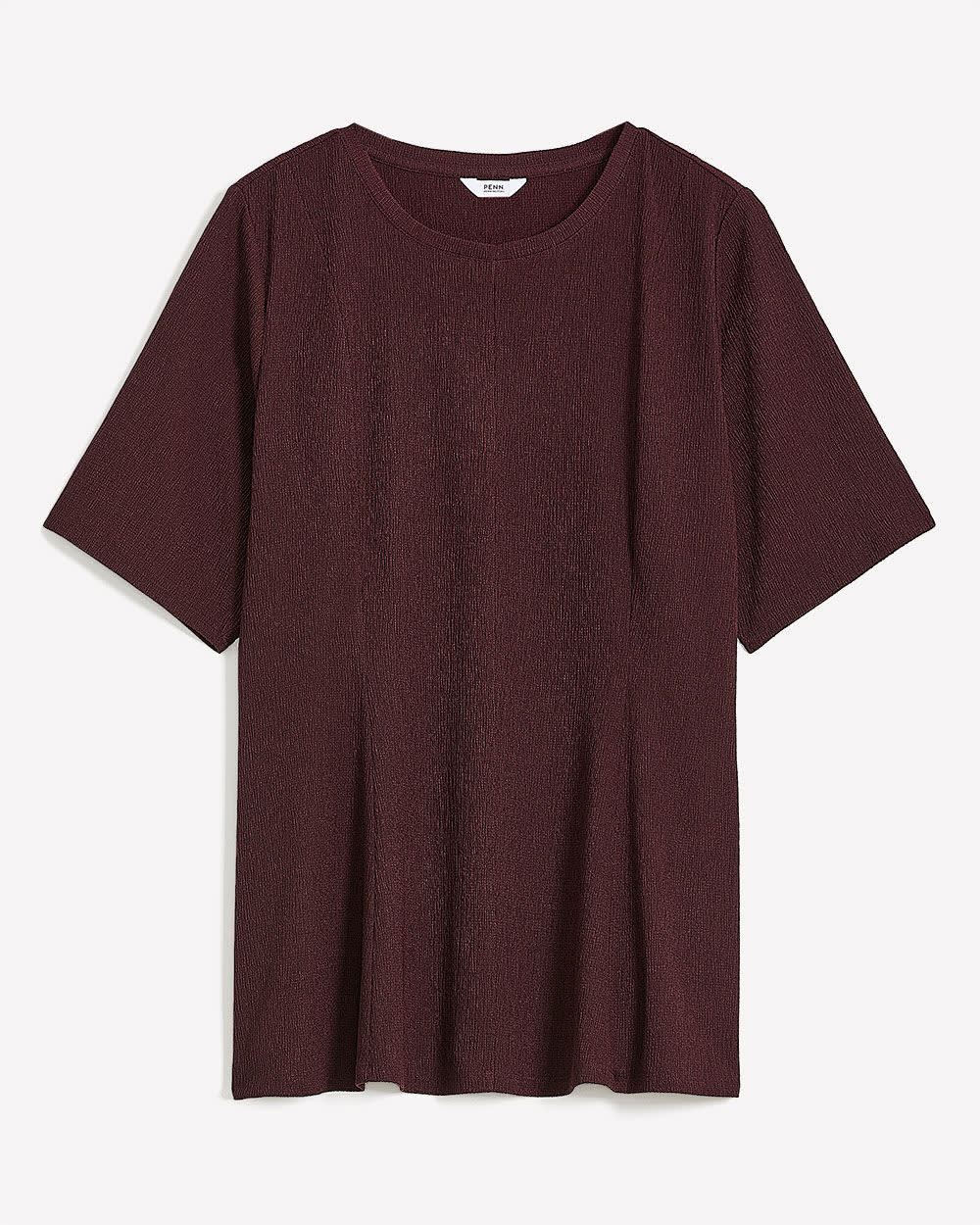 Princess-Cut Crewneck Flared Knit Top Winetasting 5 Princess-Cut Crewneck Flared Knit Top Winetasting