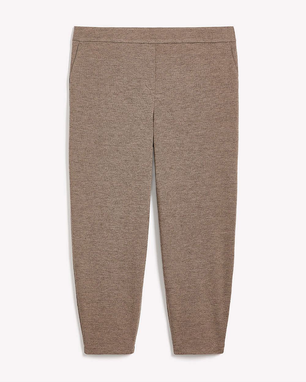 Pull-On Barrel-Leg Knit Pant Taupe mix