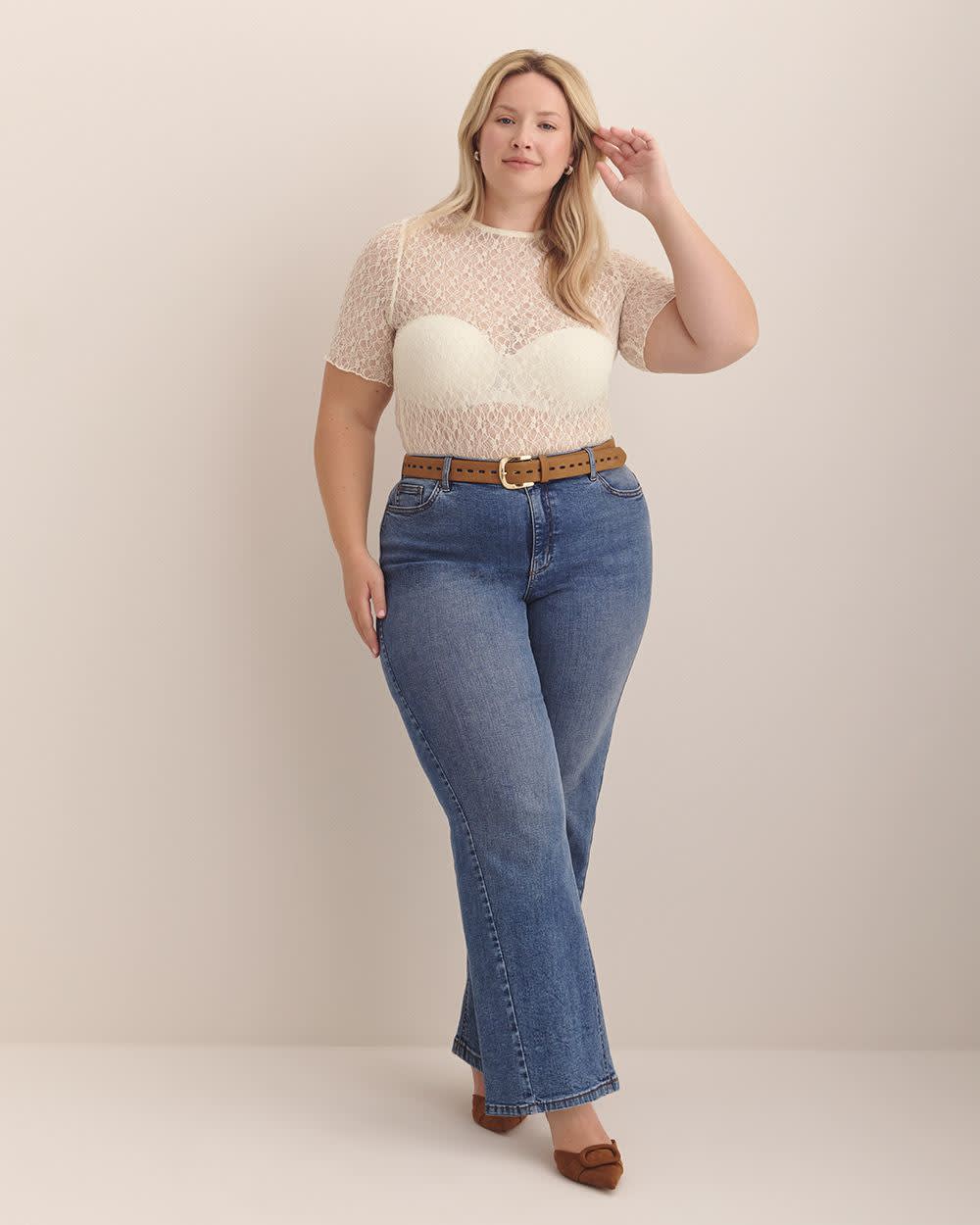 Lace Top with Lettuce Hem - Addition Elle Whisper white 2 Lace Top with Lettuce Hem - Addition Elle Whisper white