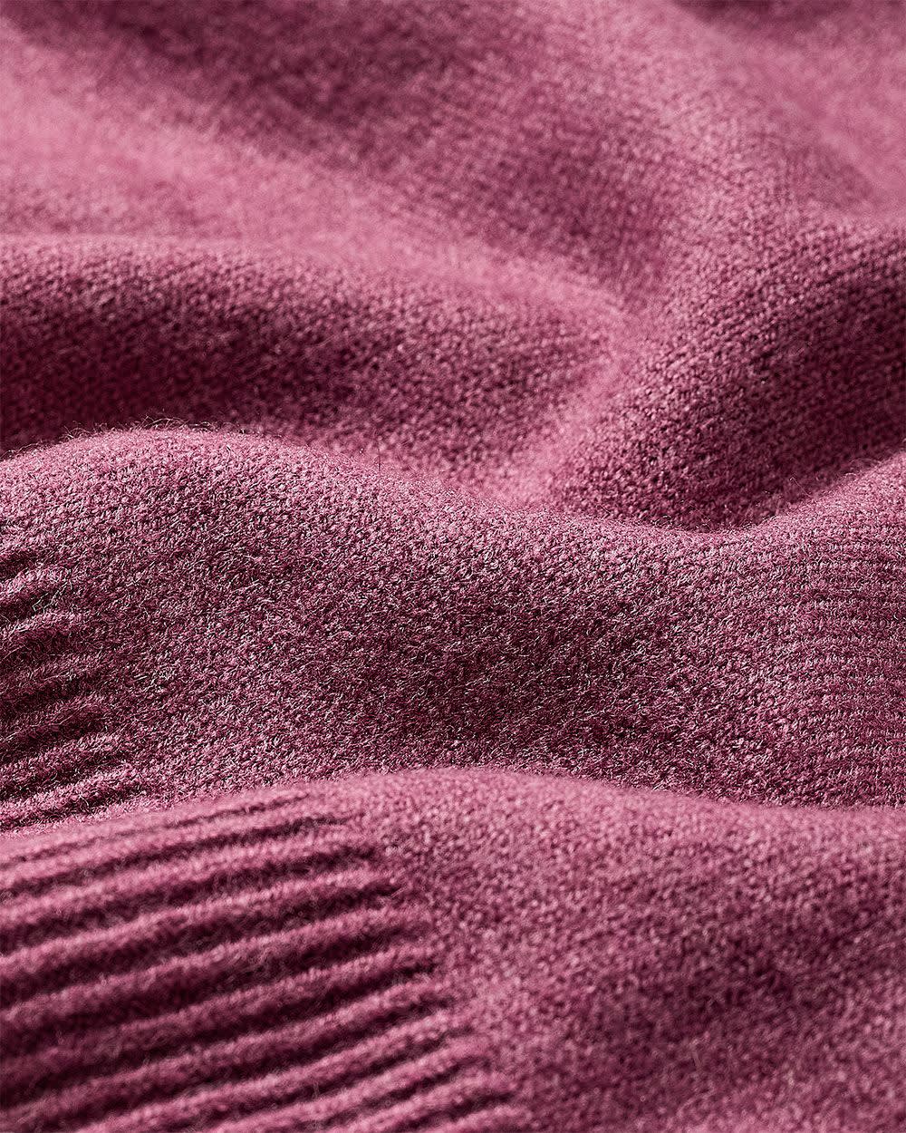 Relaxed-Fit Shaker-Stitch Hooded Sweater Damson 6 Relaxed-Fit Shaker-Stitch Hooded Sweater Damson