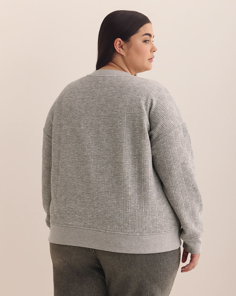 Dropped Shoulder Sweatshirt with Buttons Light grey mix 3 Dropped Shoulder Sweatshirt with Buttons Light grey mix