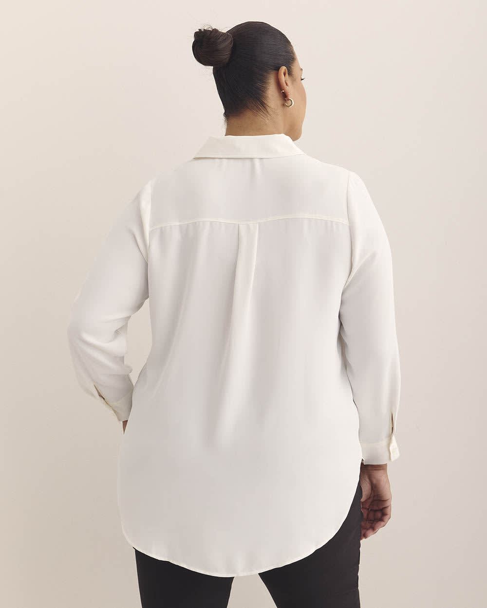 Silky Buttoned Down Tunic Marshmallow 3 Silky Buttoned Down Tunic Marshmallow