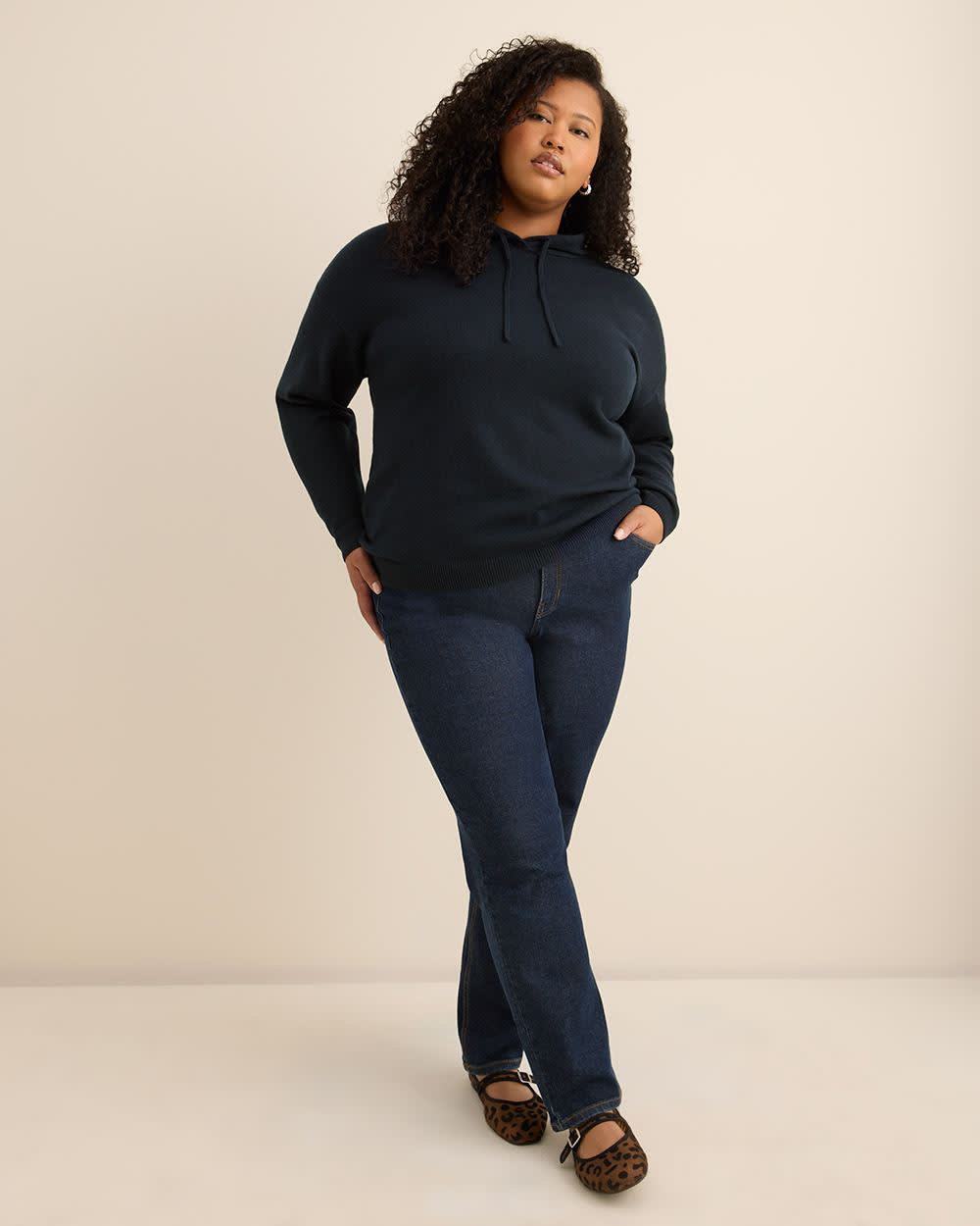 Relaxed-Fit Shaker-Stitch Hooded Sweater Sky captain 2 Relaxed-Fit Shaker-Stitch Hooded Sweater Sky captain