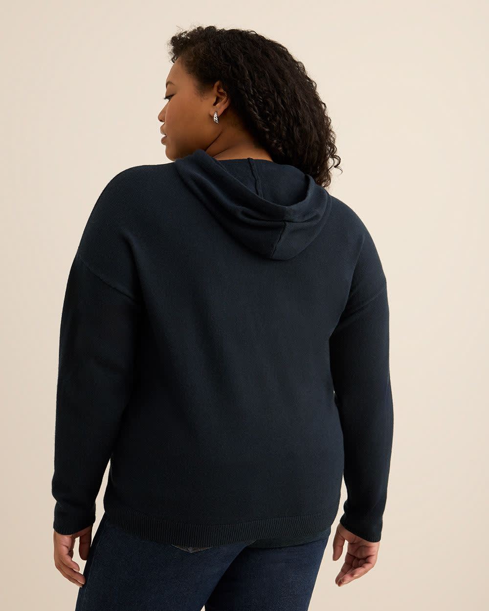 Relaxed-Fit Shaker-Stitch Hooded Sweater Sky captain 3 Relaxed-Fit Shaker-Stitch Hooded Sweater Sky captain