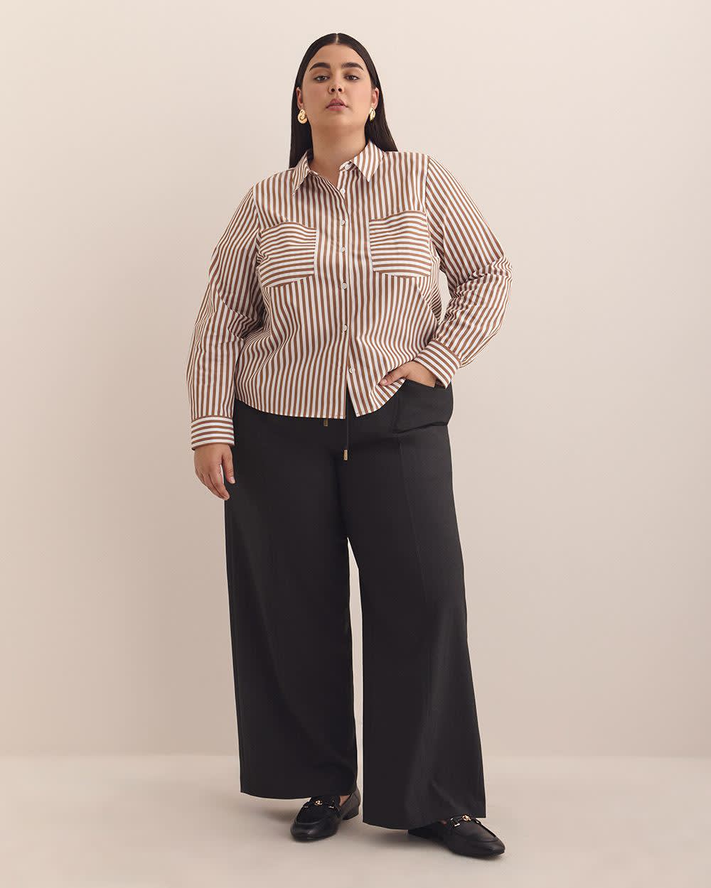 Striped Shirt with Pockets Snow white stripe 2 Striped Shirt with Pockets Snow white stripe