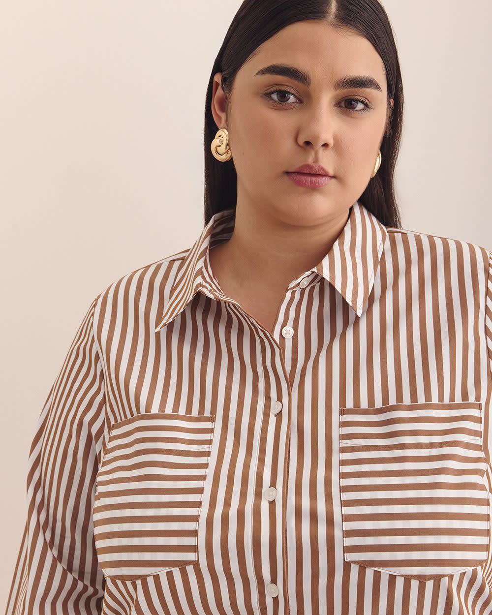 Striped Shirt with Pockets Snow white stripe 4 Striped Shirt with Pockets Snow white stripe