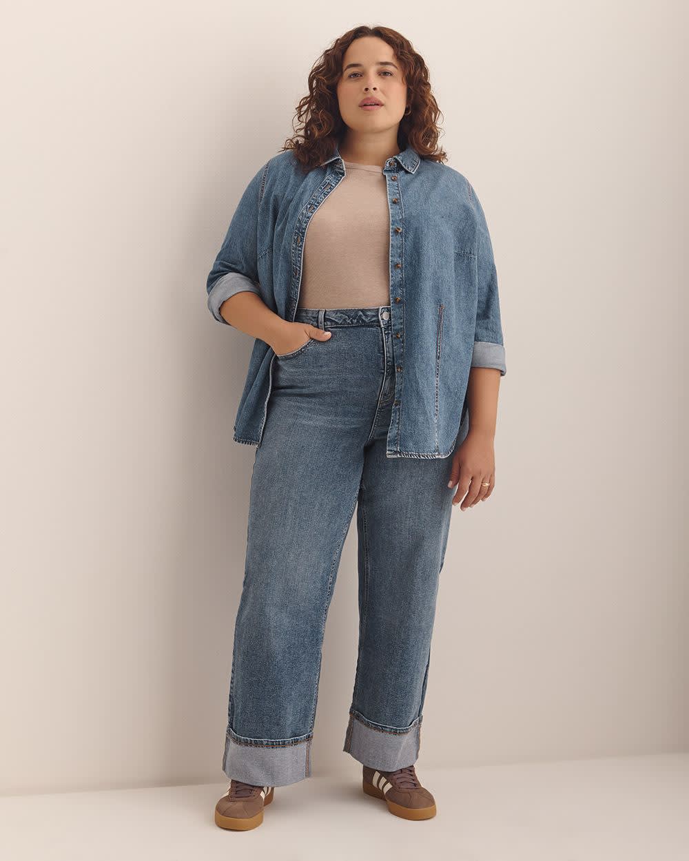 Denim Buttoned-Down Shirt Light medium blue denim 2 Denim Buttoned-Down Shirt Light medium blue denim