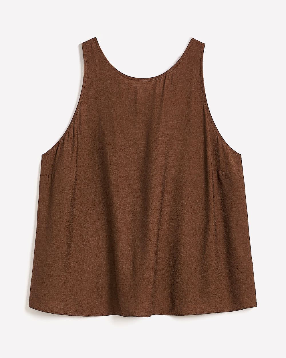 Sleeveless Swing Blouse with Back Bow Tie Cappucino 5 Sleeveless Swing Blouse with Back Bow Tie Cappucino