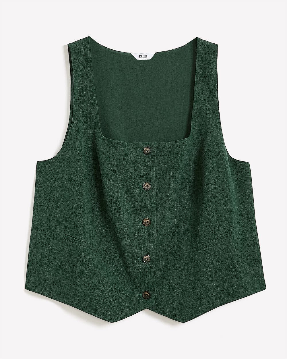 Sleeveless Square-Neck Fitted Vest Mountain view