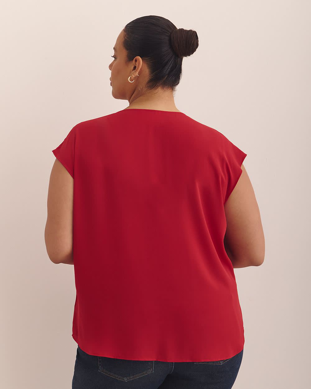 Responsible, Red V-Neck Blouse Savvy red