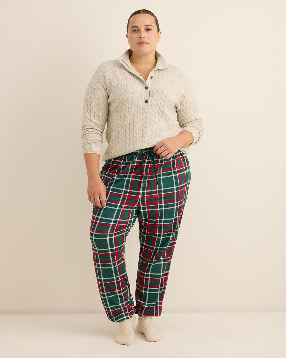 Half-Placket Cable Knit Sweater Light oat mix