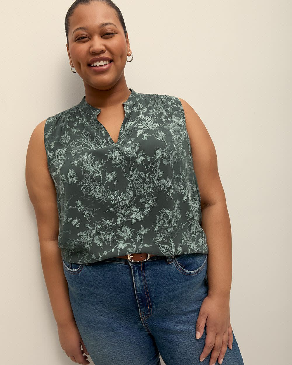 Responsible, Sleeveless Tunic Blouse Urban Chic Printed 1 Responsible, Sleeveless Tunic Blouse Urban Chic Printed