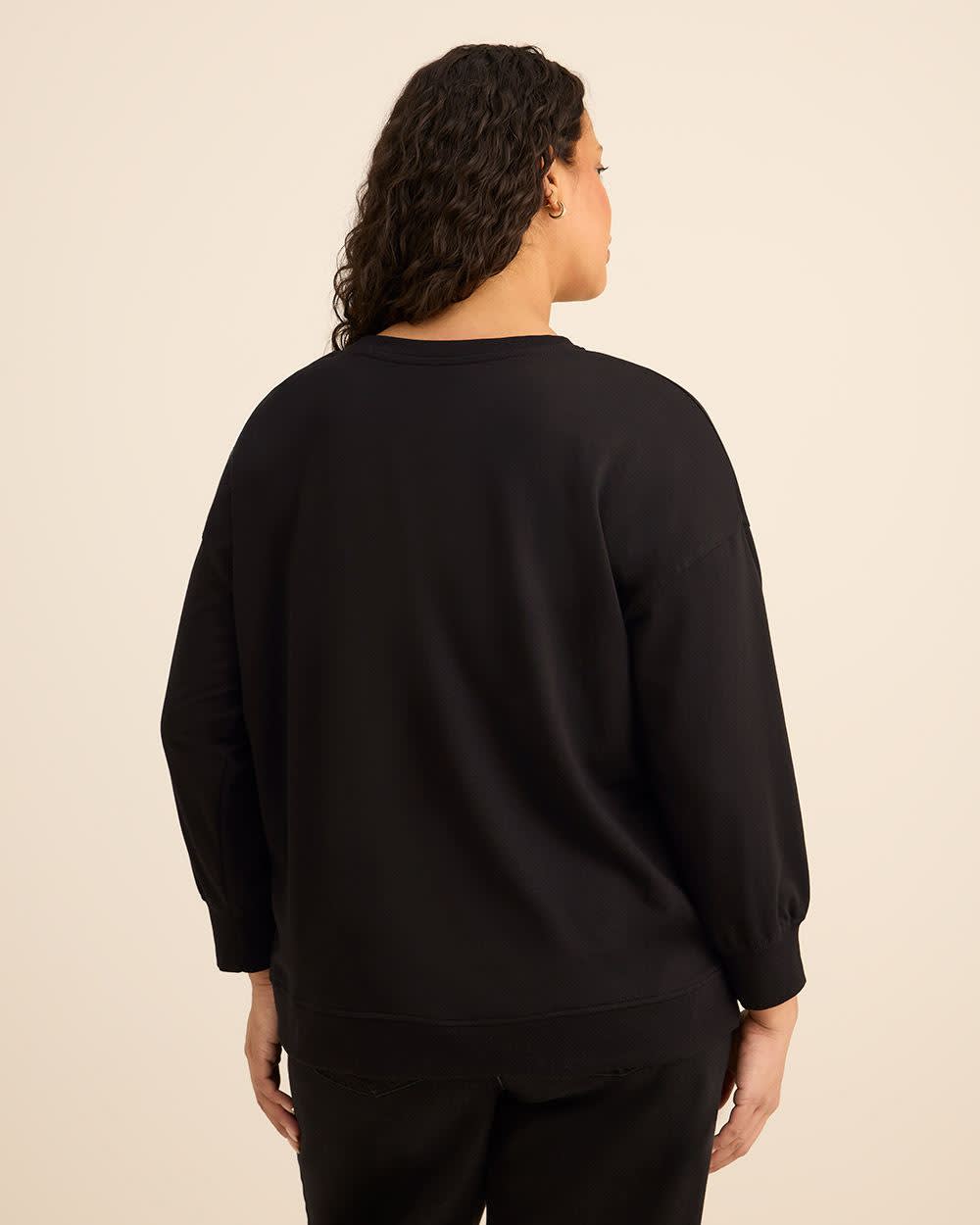 Black Crewneck Sweatshirt with Grinch Print Black Grinch