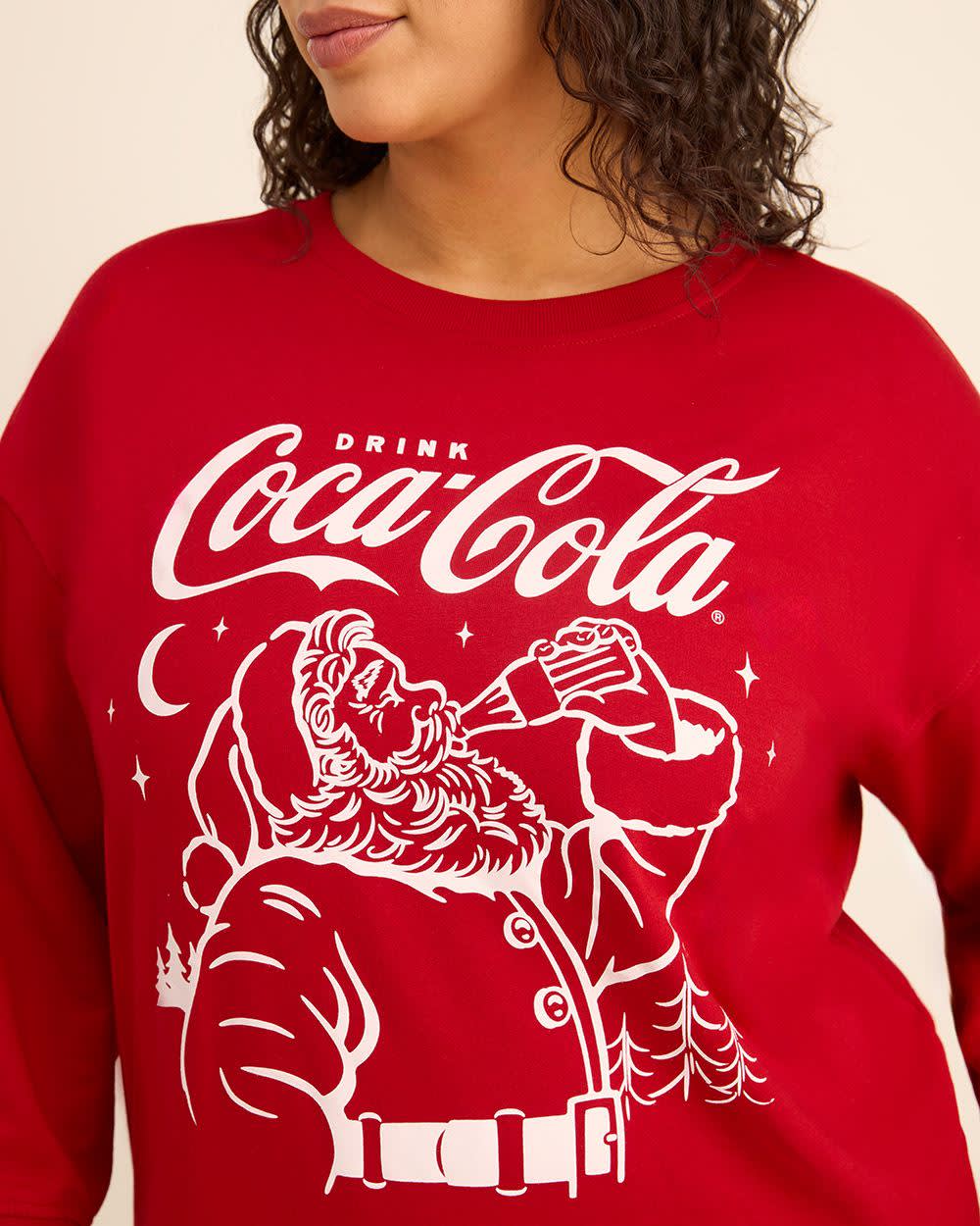 Red Crewneck Sweatshirt with Holiday Coca-Cola Print Red Coca Cola 5 Red Crewneck Sweatshirt with Holiday Coca-Cola Print Red Coca Cola