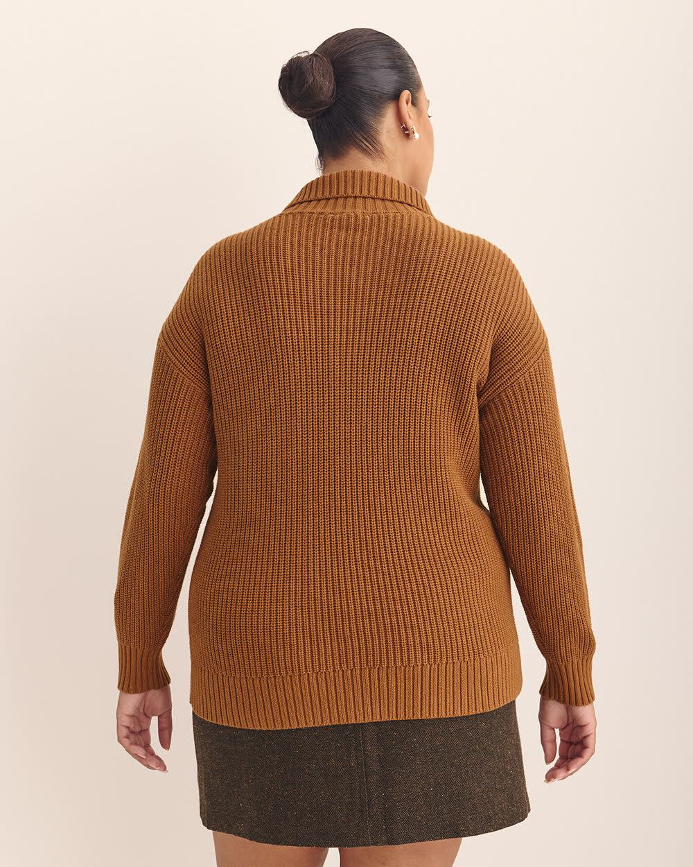 Half-Zip Knit Sweater Sorrel horse mix