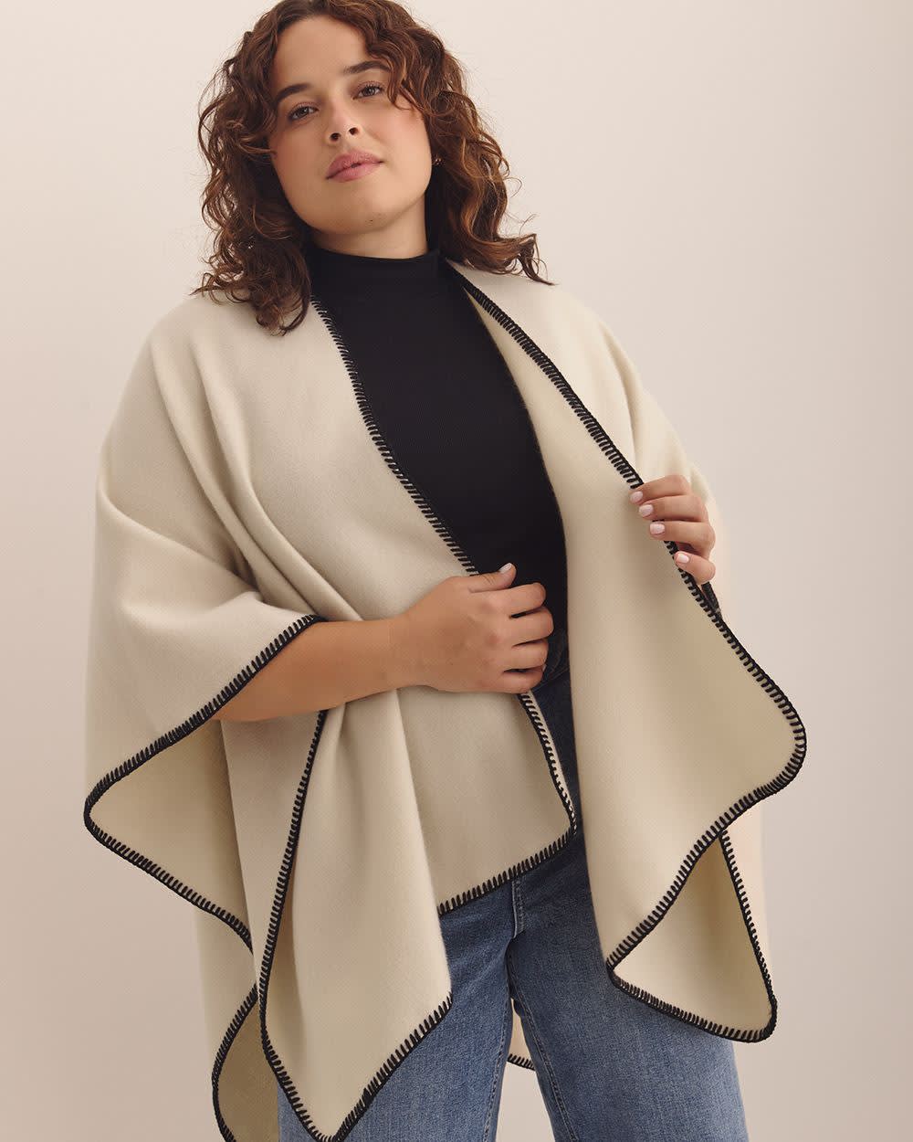 Cream Cape with Whipstitch Edge Turtledove
