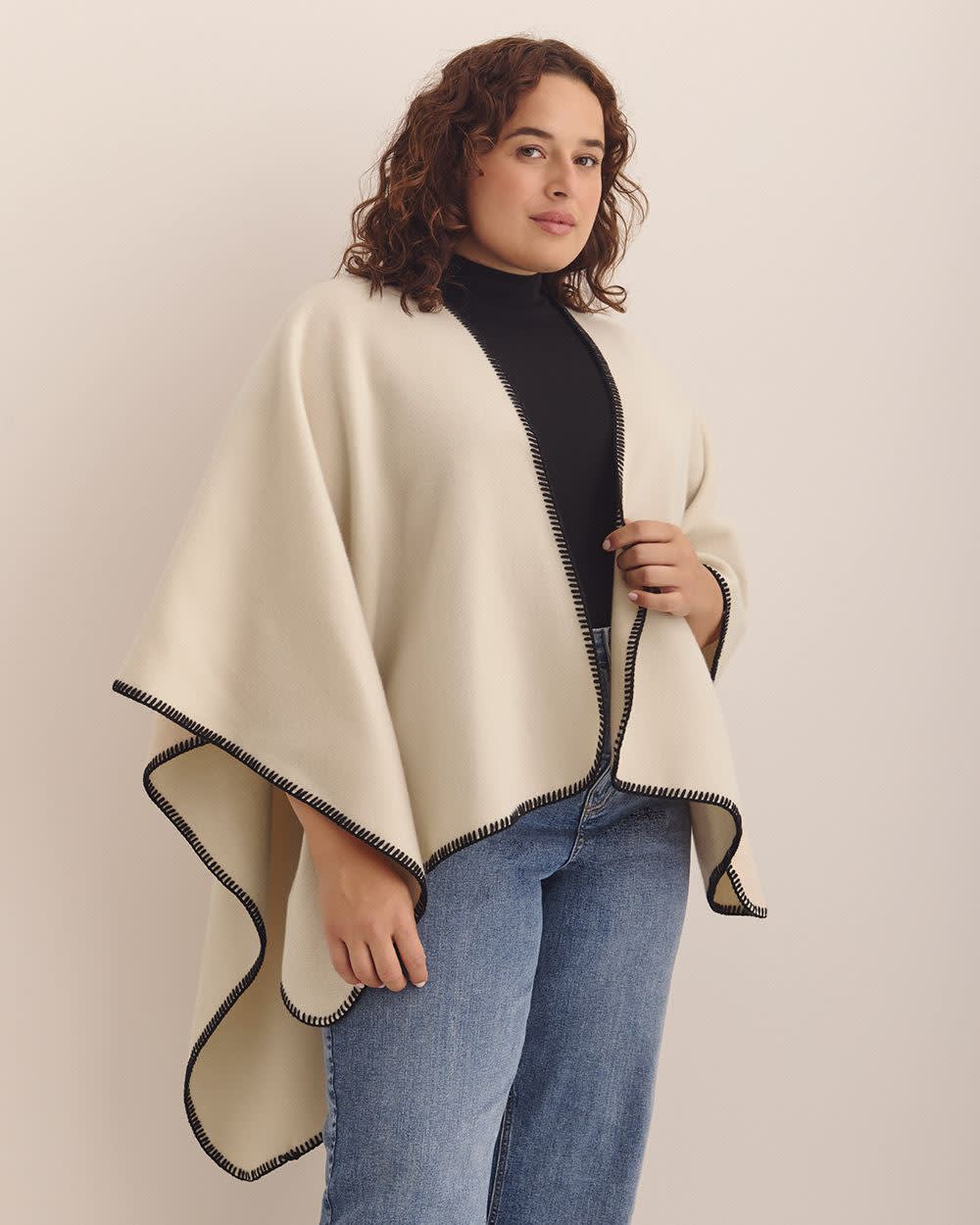 Cream Cape with Whipstitch Edge Turtledove 4 Cream Cape with Whipstitch Edge Turtledove