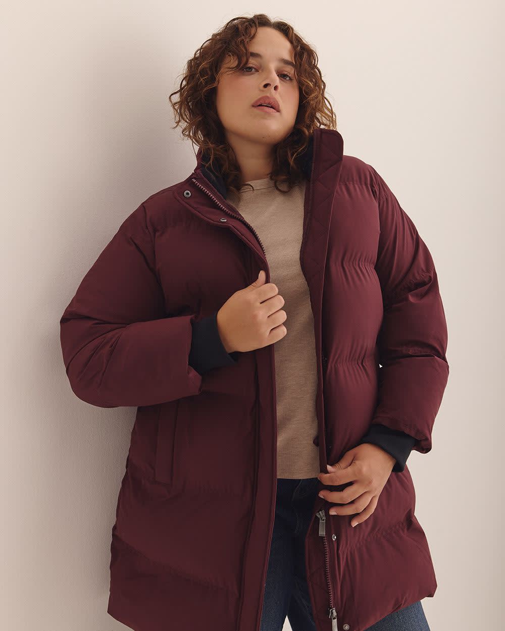 Hooded Stretch Puffer Jacket Port royale