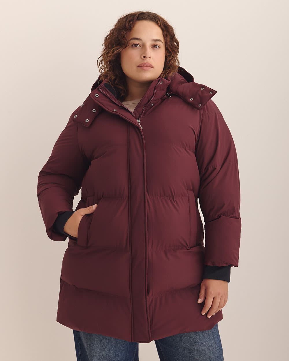 Hooded Stretch Puffer Jacket Port royale