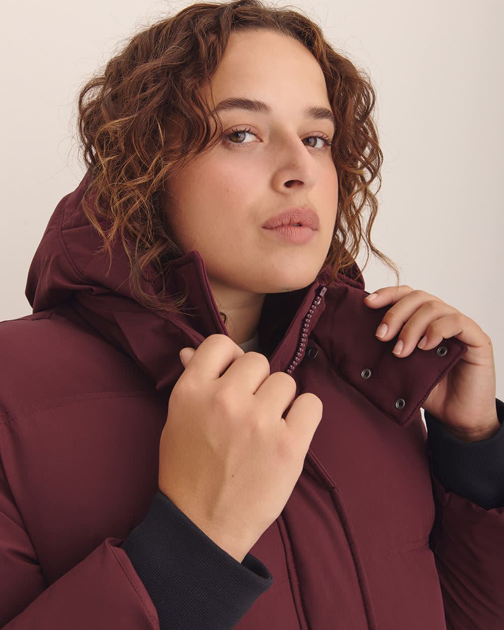 Hooded Stretch Puffer Jacket Port royale