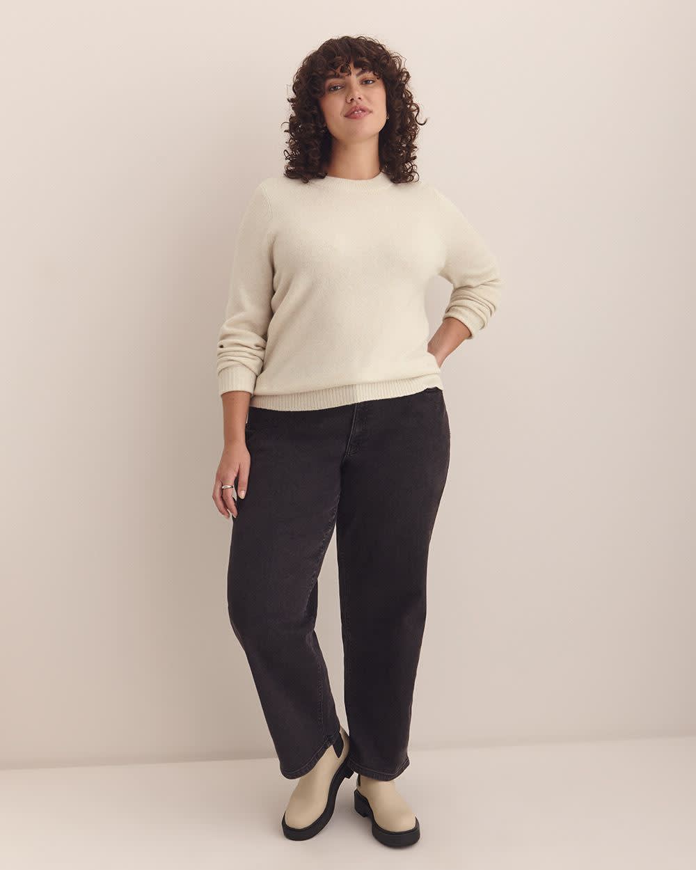 Glitzy Crewneck Sweater Snow White Mix