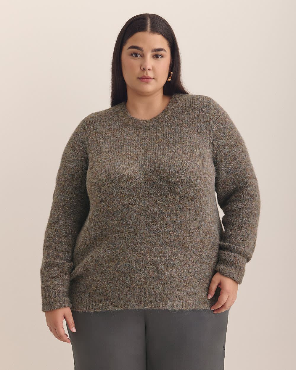 Glitzy Black Crewneck Sweater Multi mix