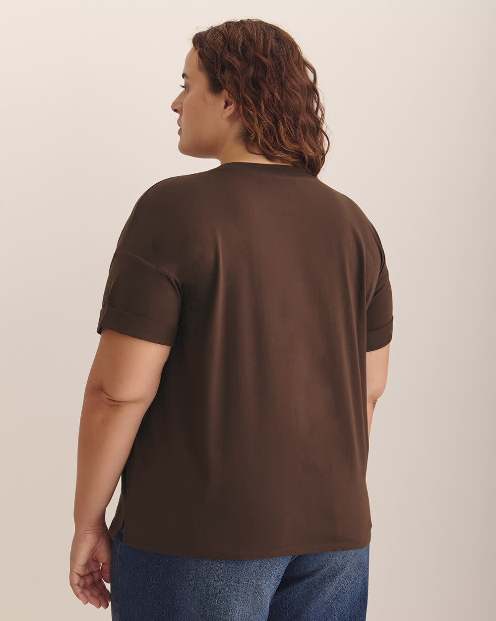 Boxy Crewneck T-shirt - PENN. Essentials Coffee bean printed 3 Boxy Crewneck T-shirt - PENN. Essentials Coffee bean printed