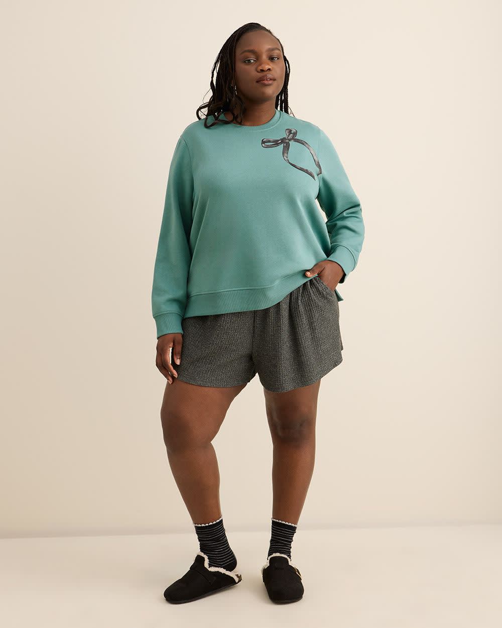 Fleece Crewneck Sweatshirt Trellis printed 2 Fleece Crewneck Sweatshirt Trellis printed