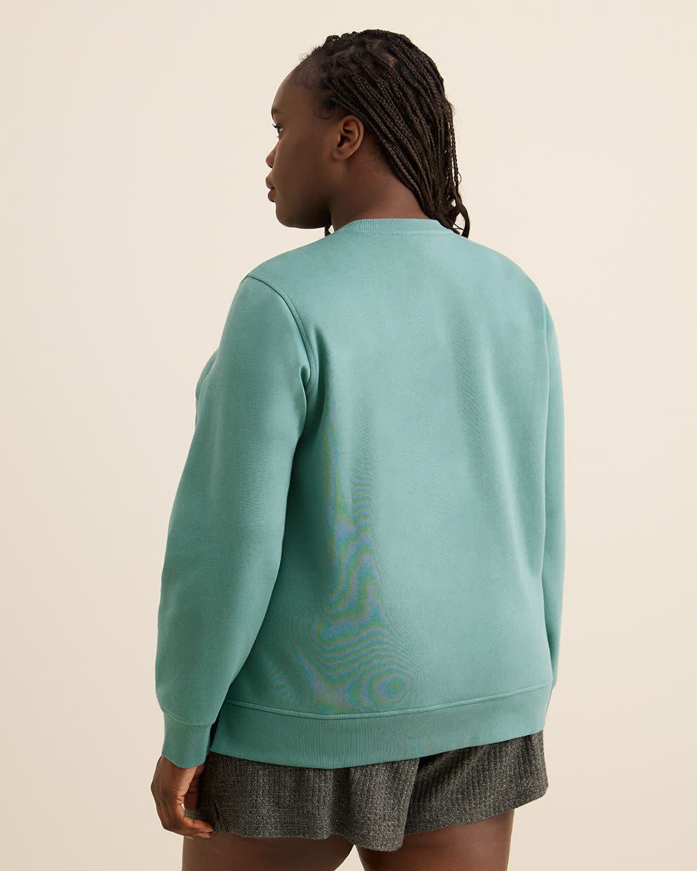 Fleece Crewneck Sweatshirt Trellis printed 3 Fleece Crewneck Sweatshirt Trellis printed