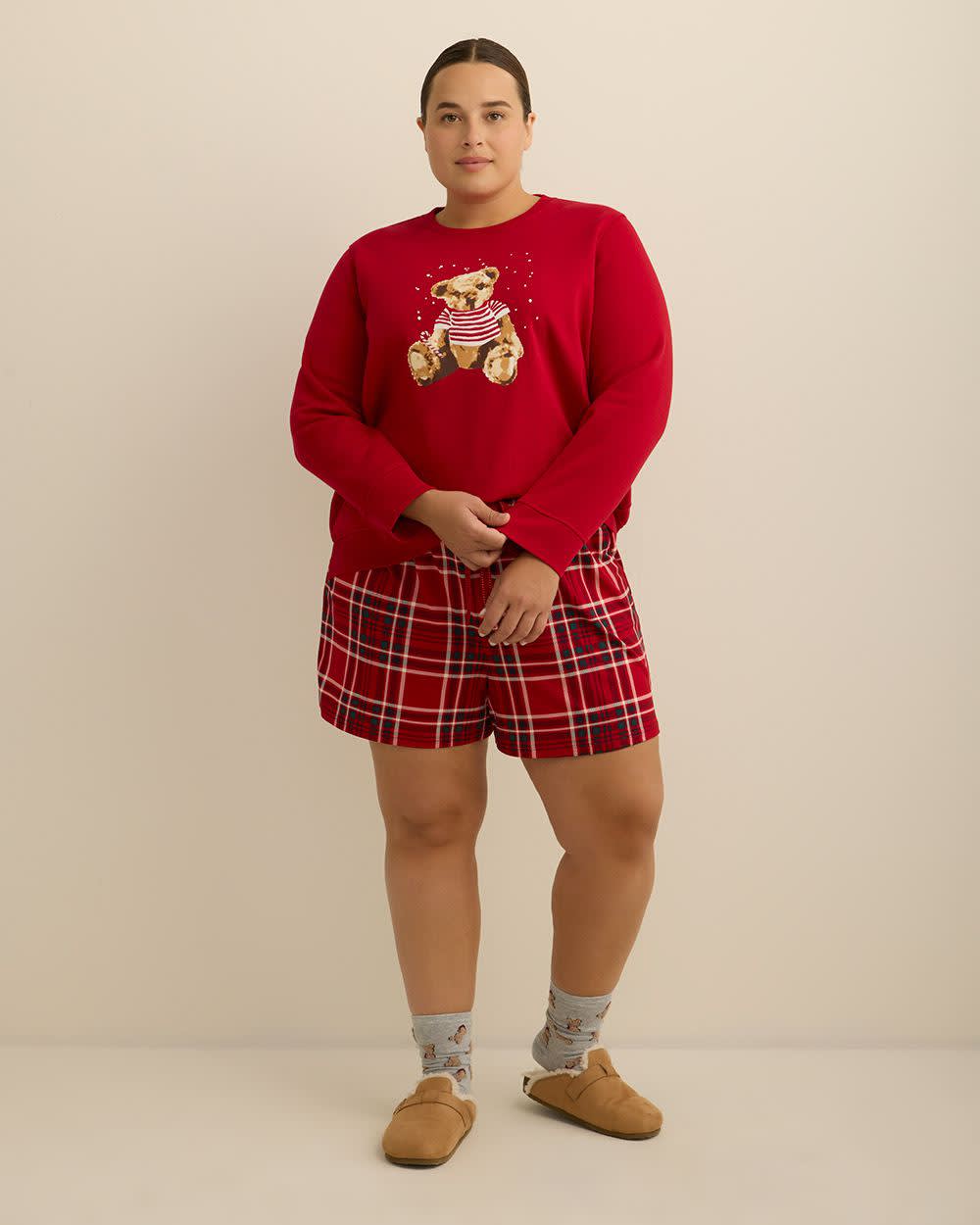 Fleece Crewneck Sweatshirt Savvy red printed 2 Fleece Crewneck Sweatshirt Savvy red printed