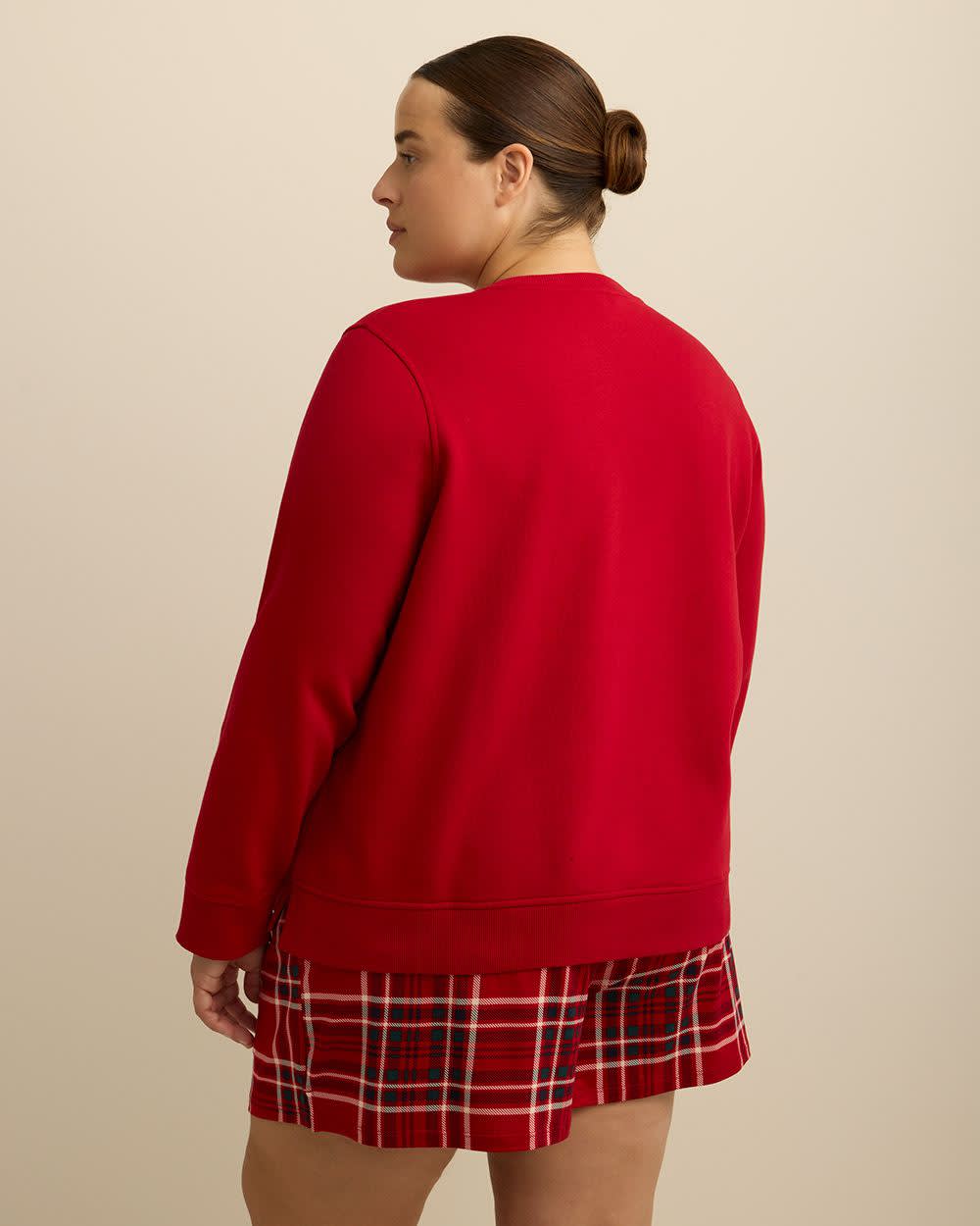 Fleece Crewneck Sweatshirt Savvy red printed 3 Fleece Crewneck Sweatshirt Savvy red printed