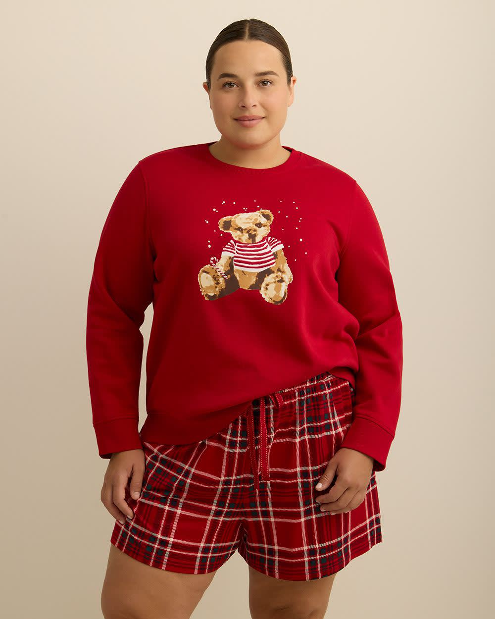 Fleece Crewneck Sweatshirt Savvy red printed 4 Fleece Crewneck Sweatshirt Savvy red printed
