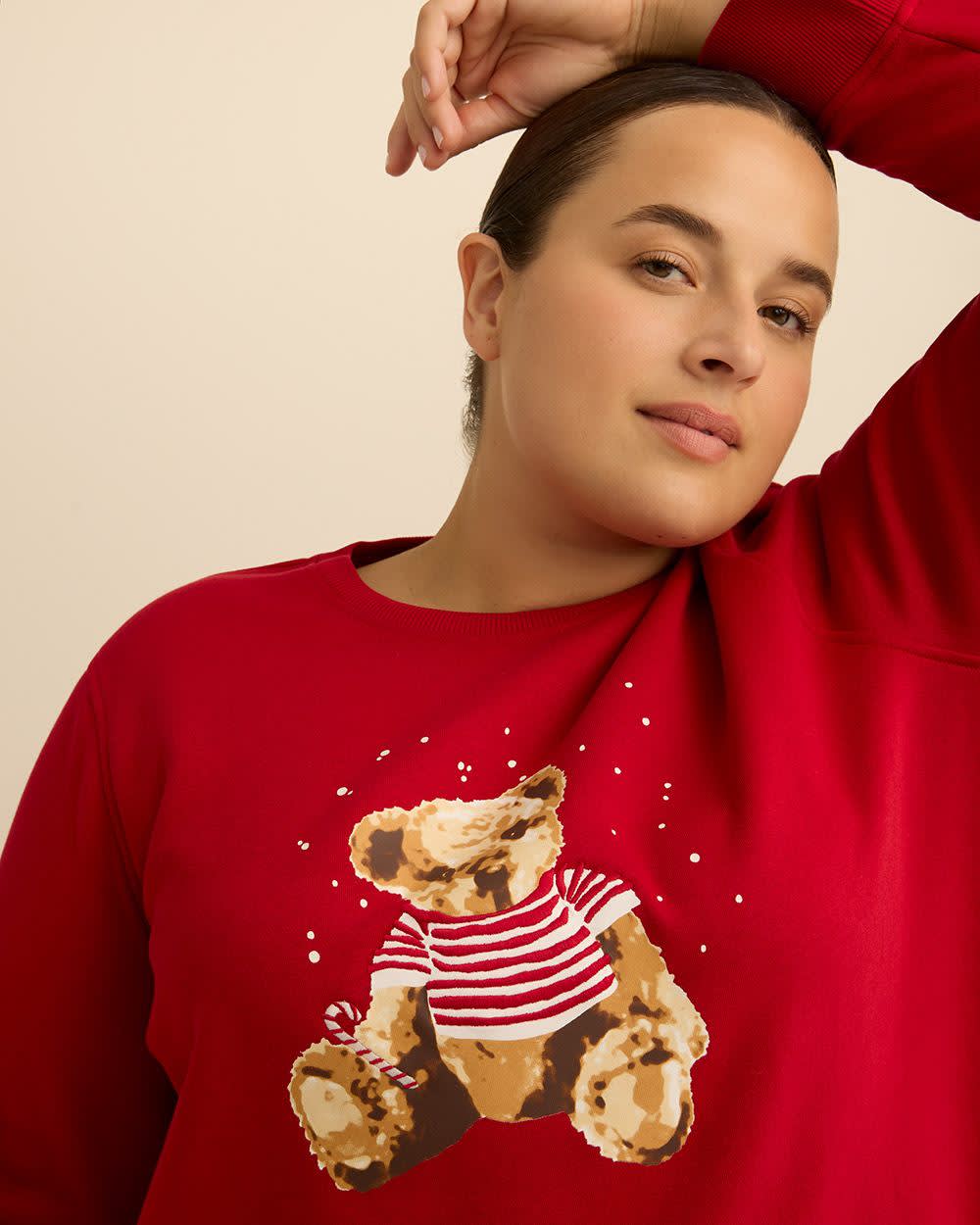 Fleece Crewneck Sweatshirt Savvy red printed 5 Fleece Crewneck Sweatshirt Savvy red printed