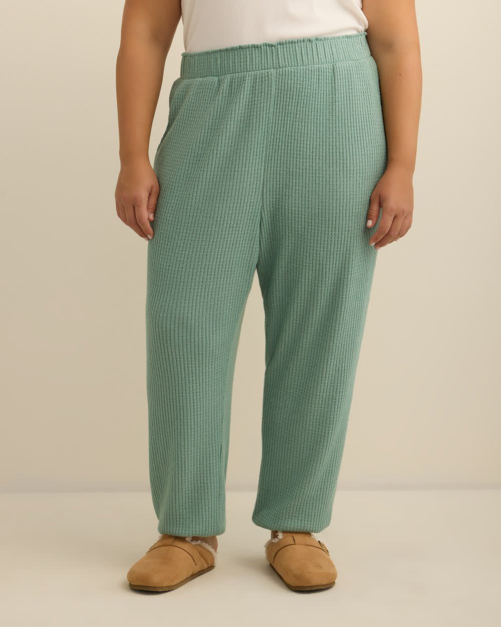 Brushed Waffle Knit Jogger Pants - ti Voglio Trellis mix