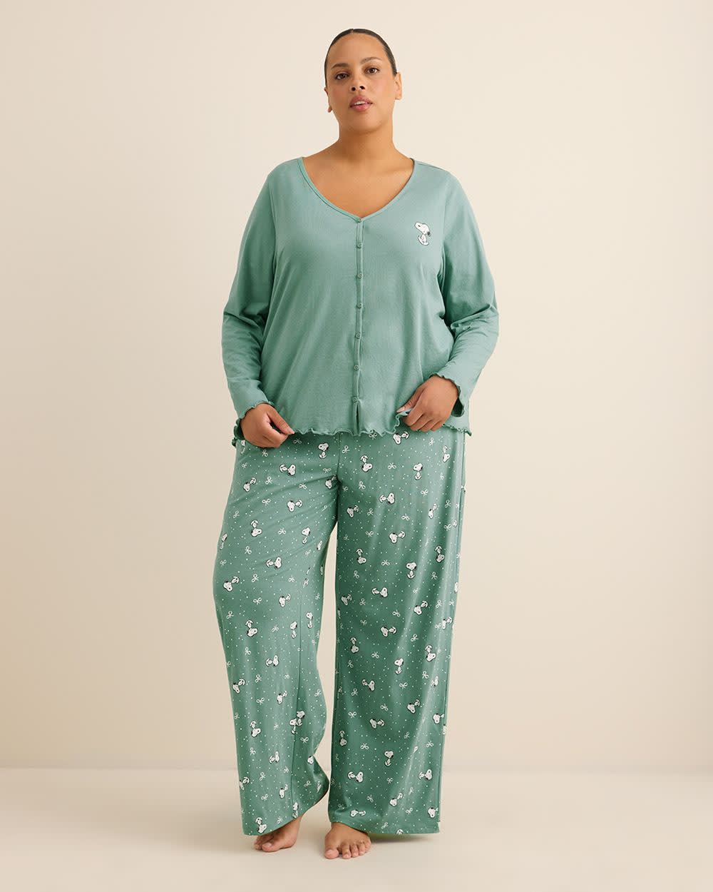 Snoopy Long-Sleeve Pyjama Cardigan - ti Voglio Trellis 2 Snoopy Long-Sleeve Pyjama Cardigan - ti Voglio Trellis