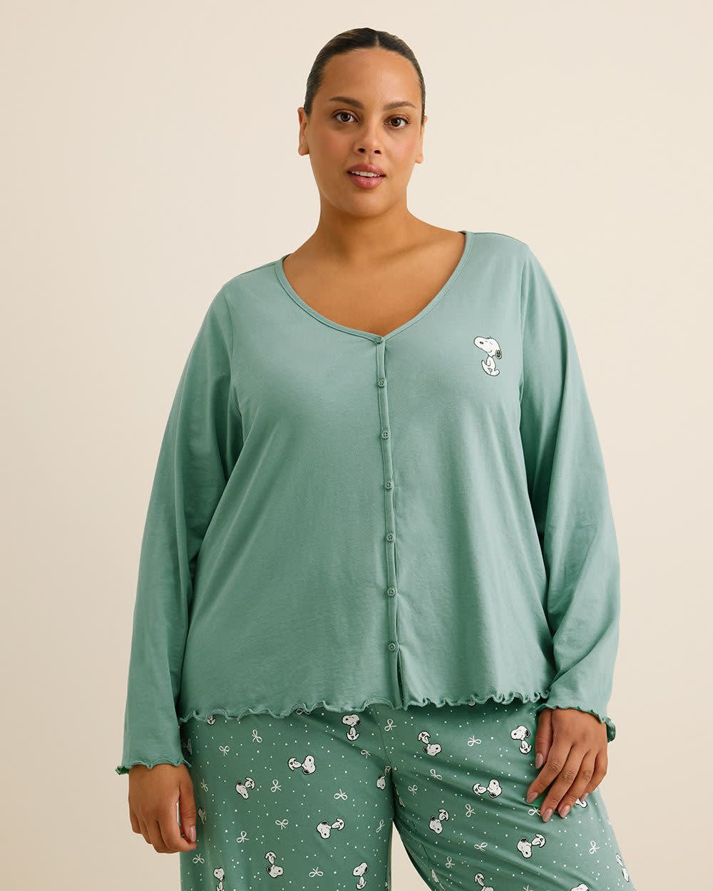 Snoopy Long-Sleeve Pyjama Cardigan - ti Voglio Trellis 4 Snoopy Long-Sleeve Pyjama Cardigan - ti Voglio Trellis