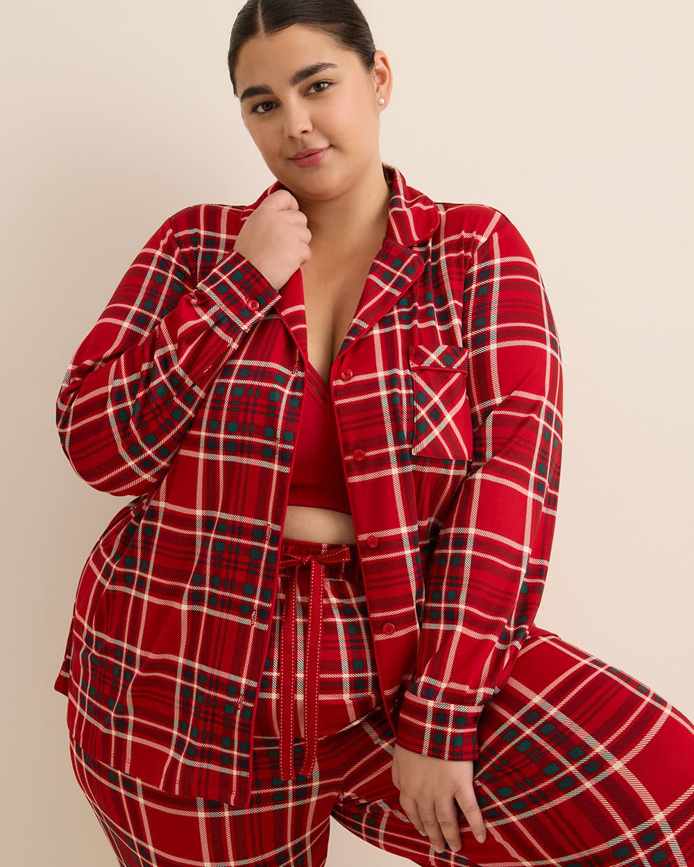 Red Plaid Brushed Pyjama Set - ti Voglio Savvy red printed 2 Red Plaid Brushed Pyjama Set - ti Voglio Savvy red printed