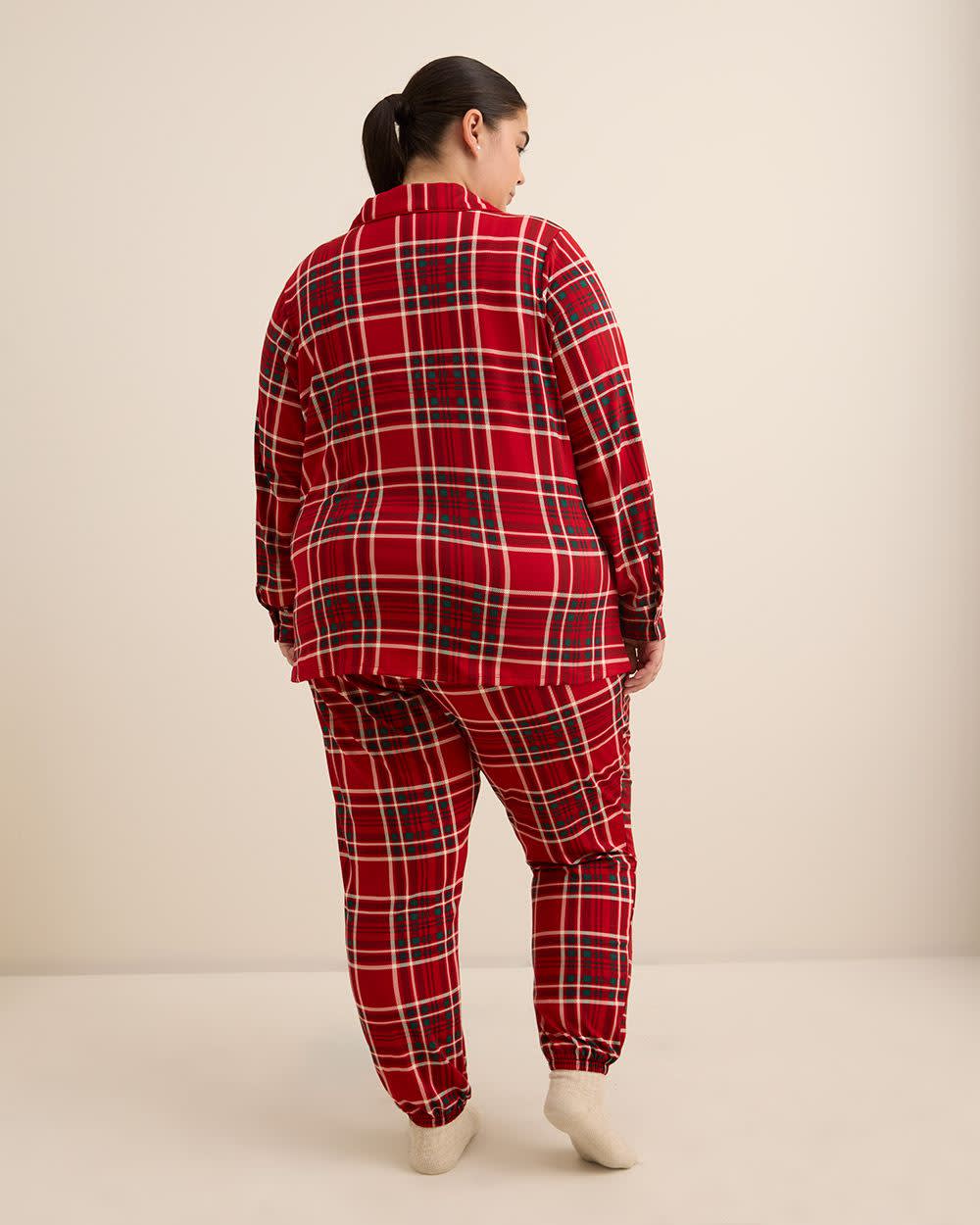 Red Plaid Brushed Pyjama Set - ti Voglio Savvy red printed 3 Red Plaid Brushed Pyjama Set - ti Voglio Savvy red printed