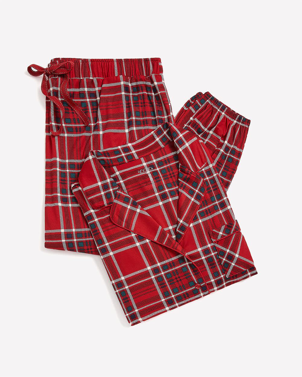 Red Plaid Brushed Pyjama Set - ti Voglio Savvy red printed 6 Red Plaid Brushed Pyjama Set - ti Voglio Savvy red printed