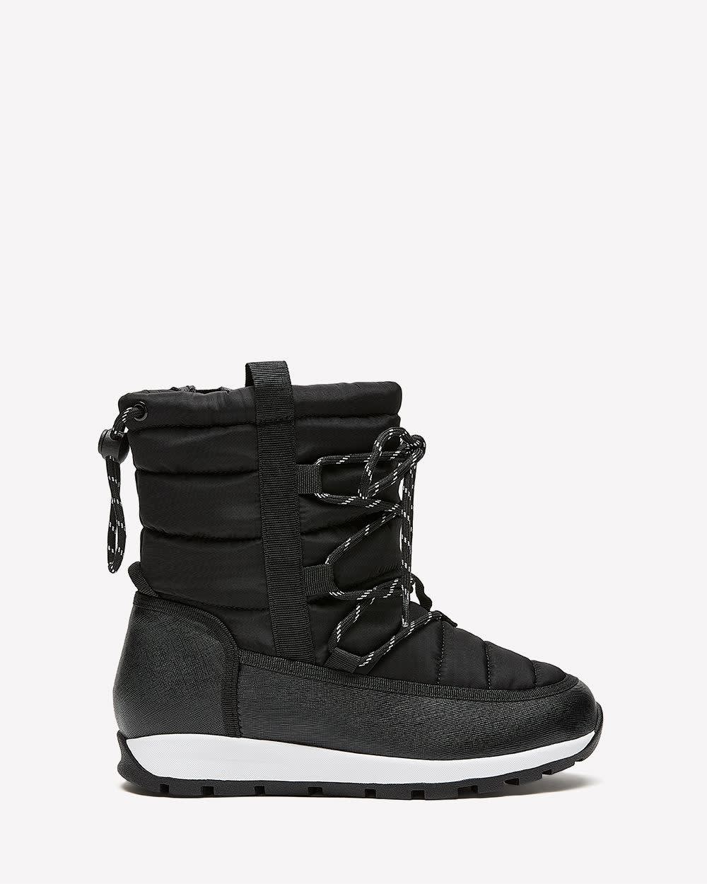 Extra Wide Width, Black Lace-Up Quilted Winter Boot Black 1 Extra Wide Width, Black Lace-Up Quilted Winter Boot Black