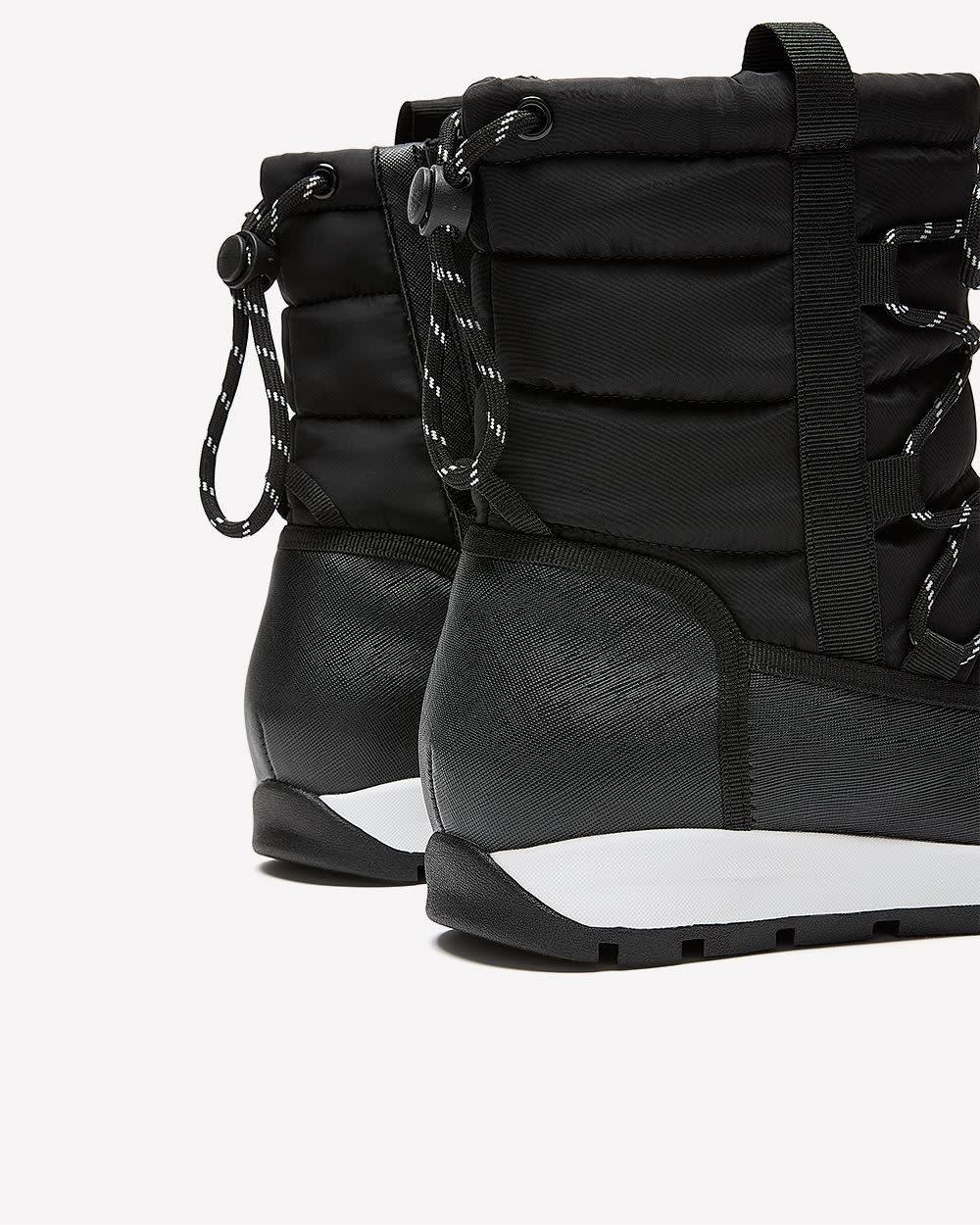 Extra Wide Width, Black Lace-Up Quilted Winter Boot Black 2 Extra Wide Width, Black Lace-Up Quilted Winter Boot Black