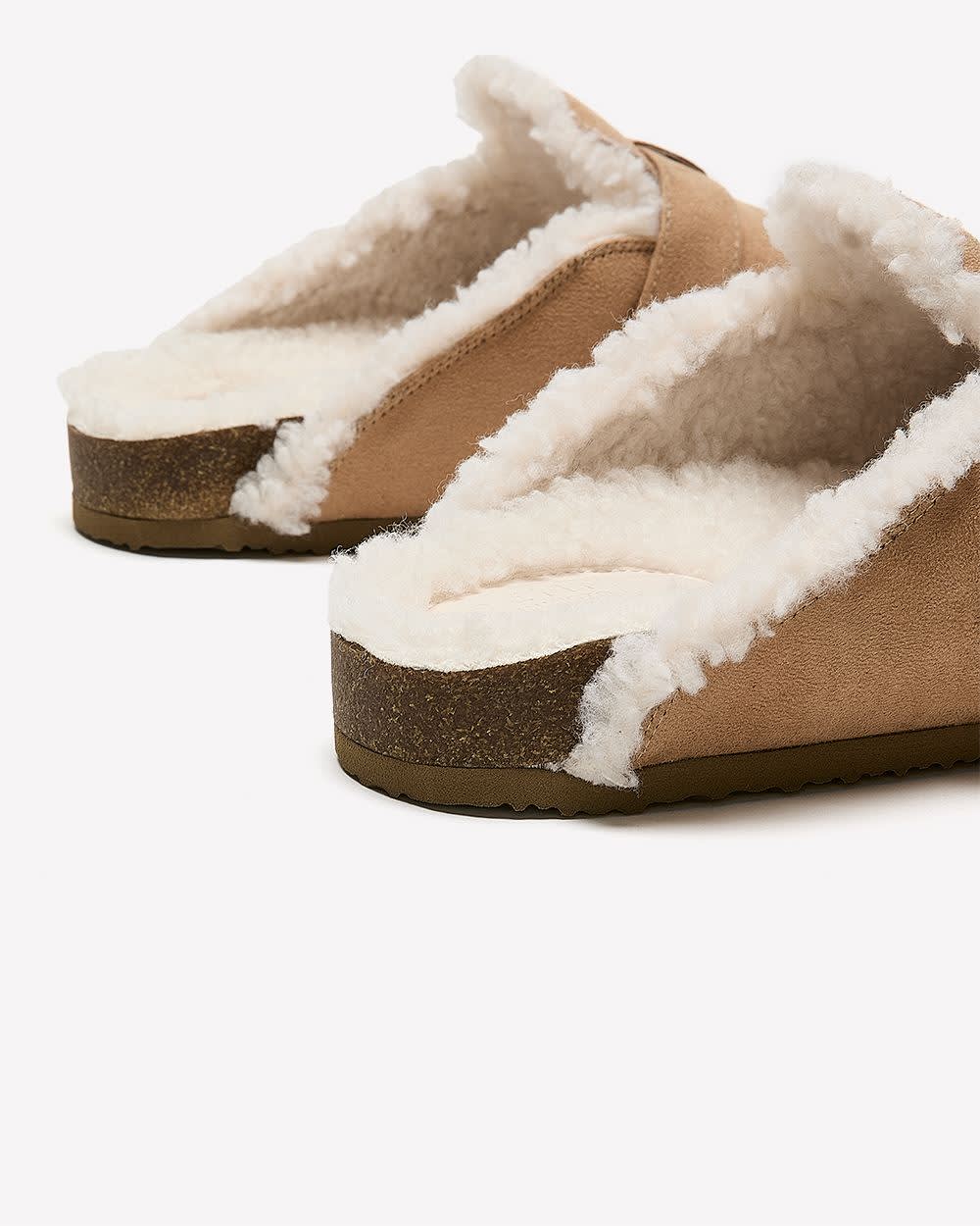 Extra-Wide Width, Faux-Suede Clog with Sherpa Lining Sand 2 Extra-Wide Width, Faux-Suede Clog with Sherpa Lining Sand