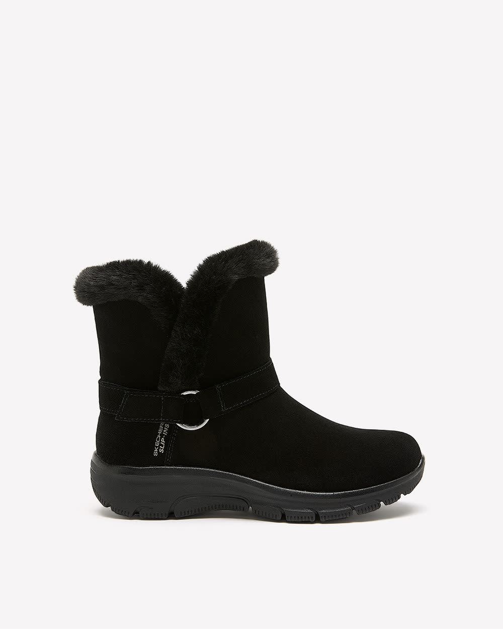 Wide Width, Casually Perfect Ankle Winter Boot - Skechers Black 1 Wide Width, Casually Perfect Ankle Winter Boot - Skechers Black