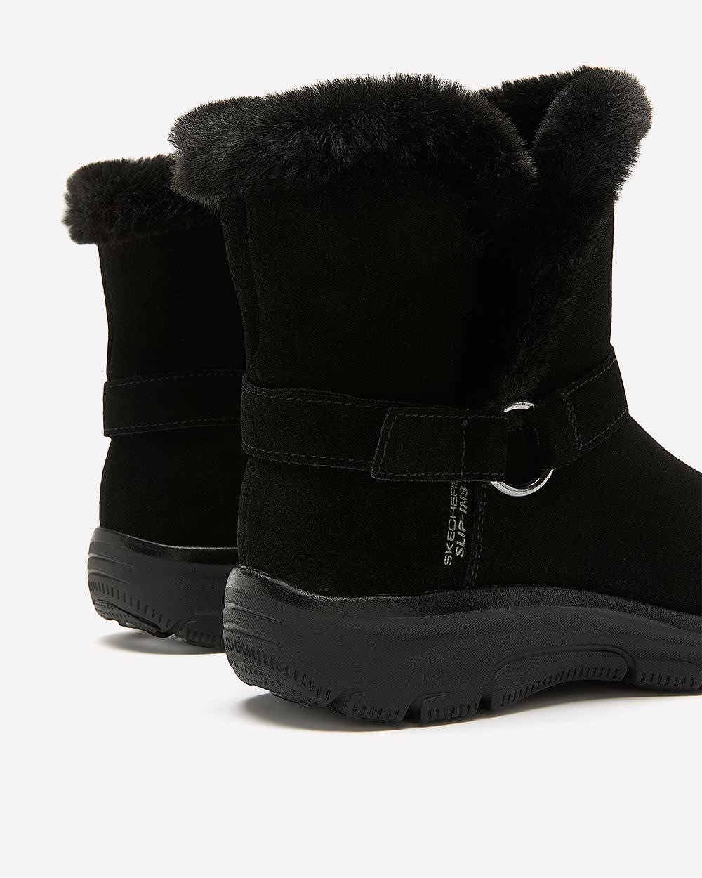 Wide Width, Casually Perfect Ankle Winter Boot - Skechers Black 2 Wide Width, Casually Perfect Ankle Winter Boot - Skechers Black