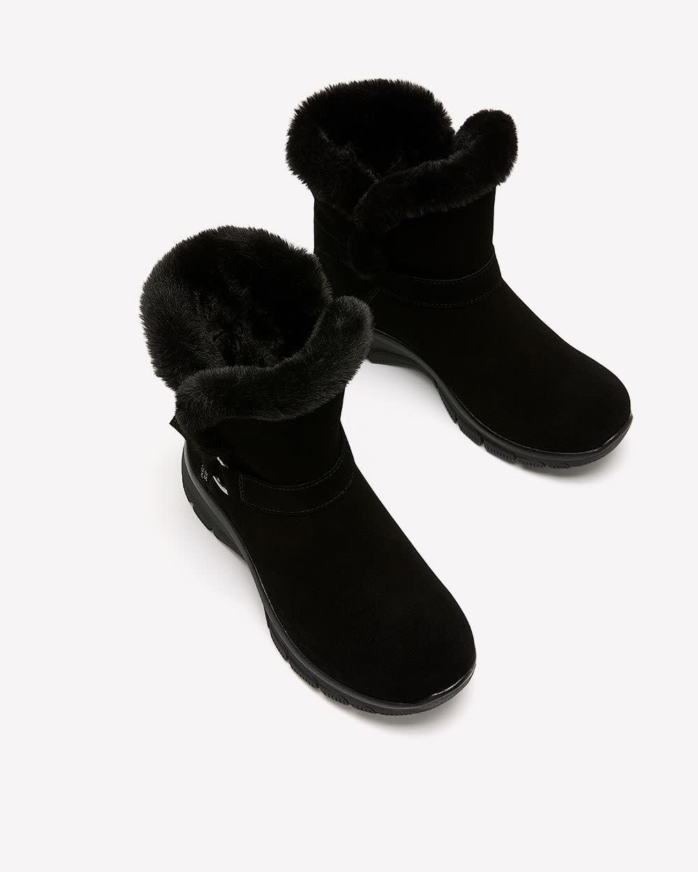Wide Width, Casually Perfect Ankle Winter Boot - Skechers Black 4 Wide Width, Casually Perfect Ankle Winter Boot - Skechers Black