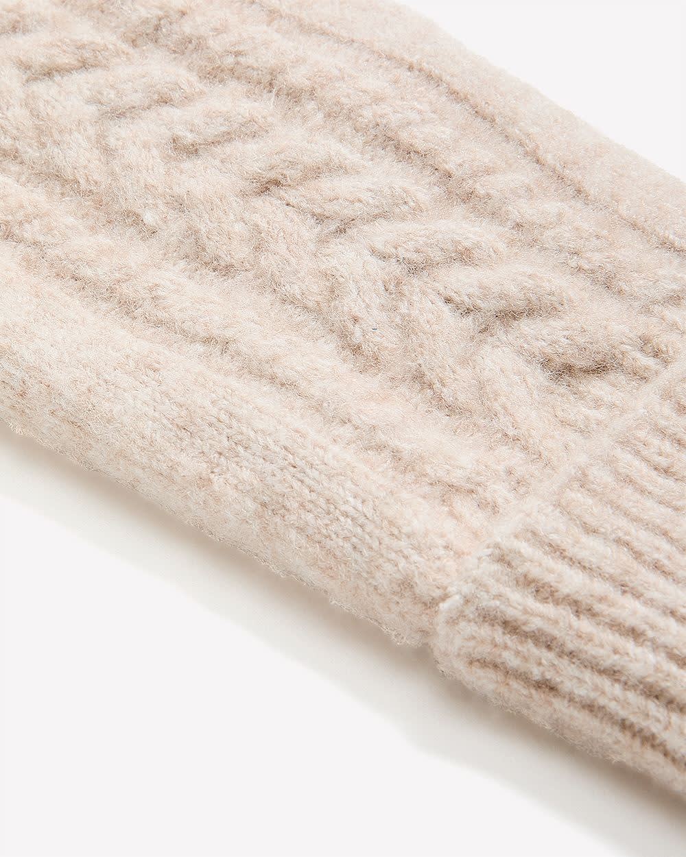 Cable Knit Mittens with Fleece Lining Oatmeal 2 Cable Knit Mittens with Fleece Lining Oatmeal