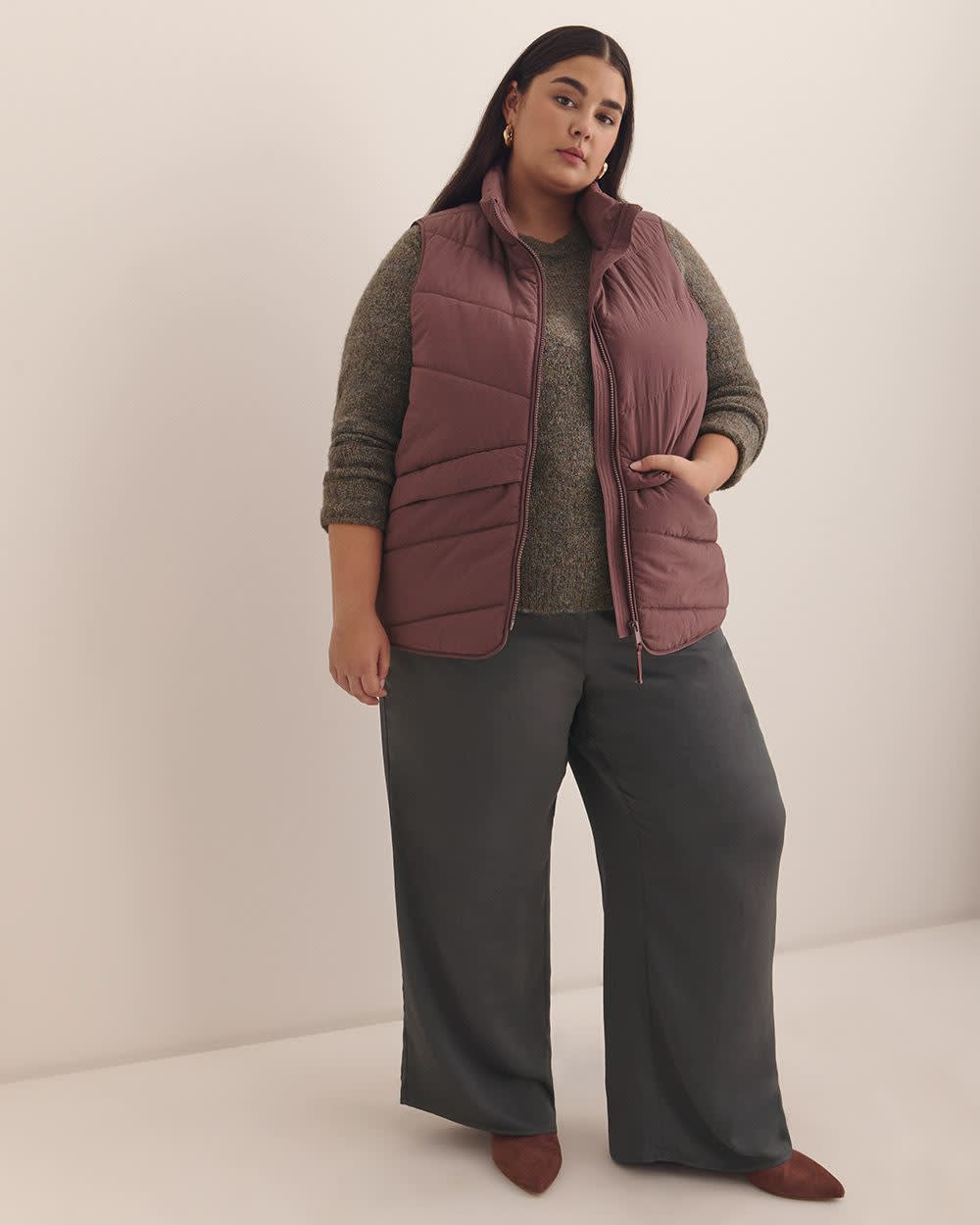 Responsible, Puffer Vest Plum wine
