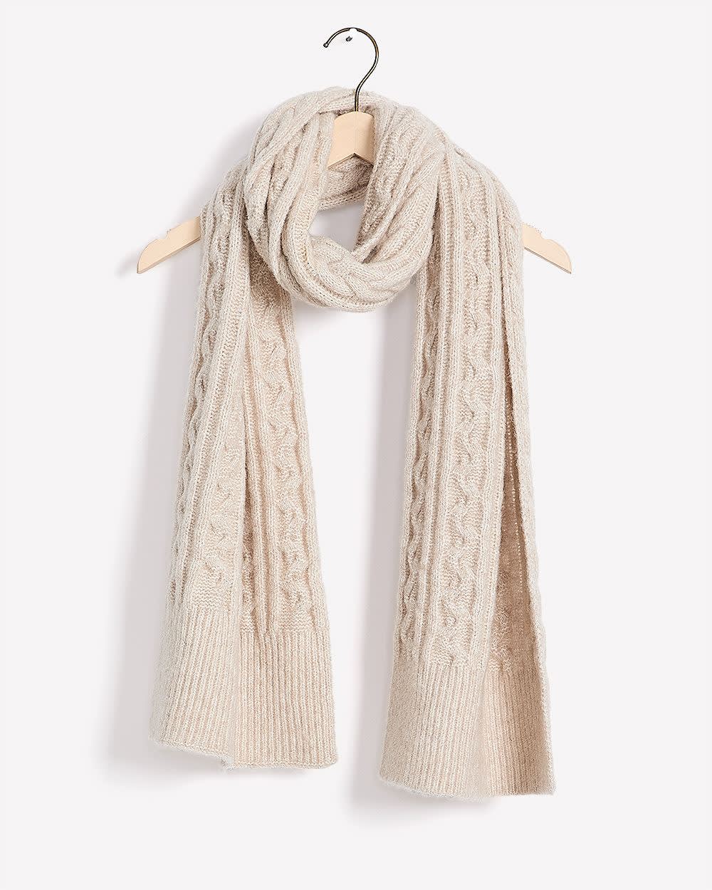 Cable Knit Scarf Oatmeal