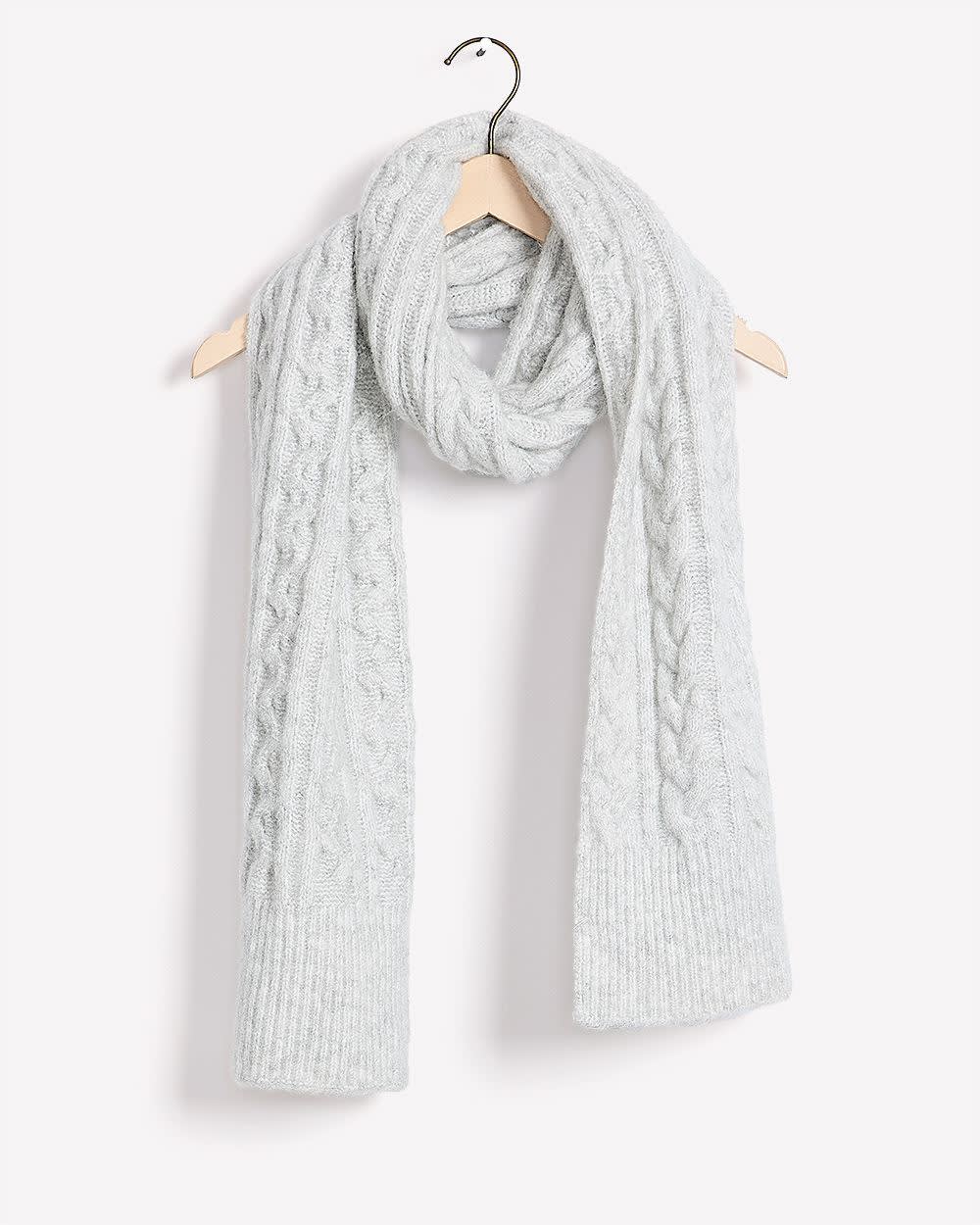 Cable Knit Scarf Light grey